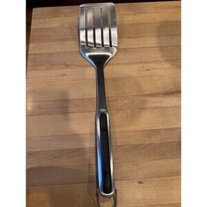16" OXO Brushed Stainless Steel Slotted Turner Spatula Serrated Knife Edge Grill